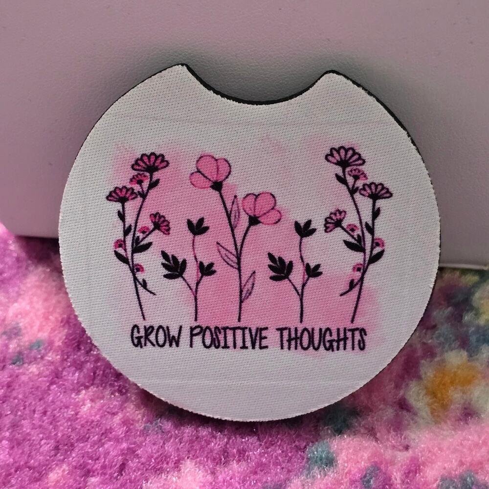 Sunflower Pink Circle Non Slip Handmade Kitchen Home Cup Car Accessories Coaster